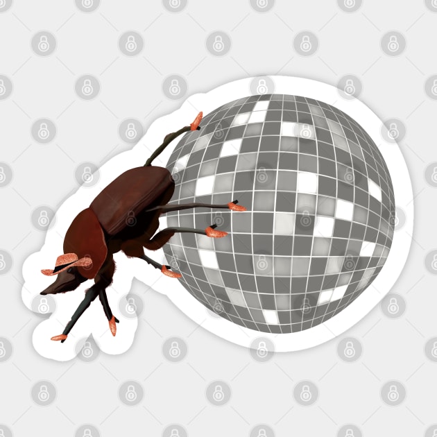 Funny Dung Beetle Disco Cowboy Sticker by Suneldesigns